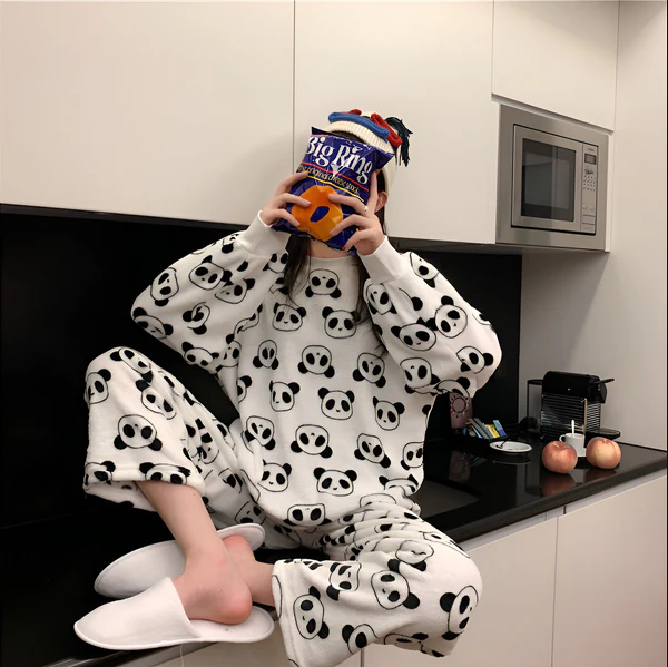 Ensemble de pyjama en polaire doux pour femme