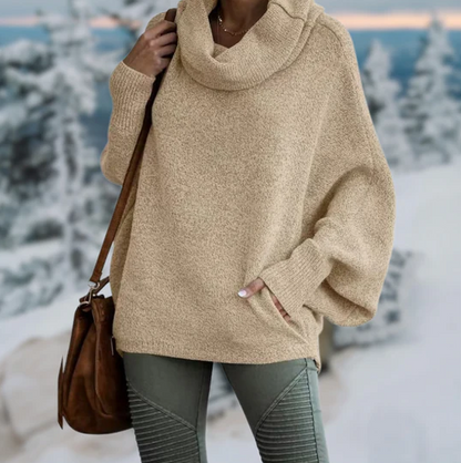 Pull élégant à col écaille de tortue pour femme