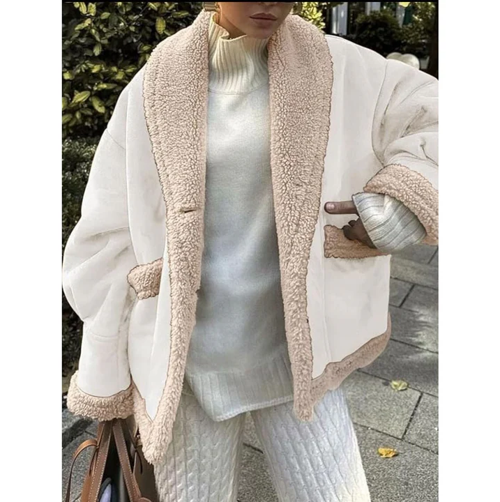 Manteau d'hiver moderne noir avec col pour femme