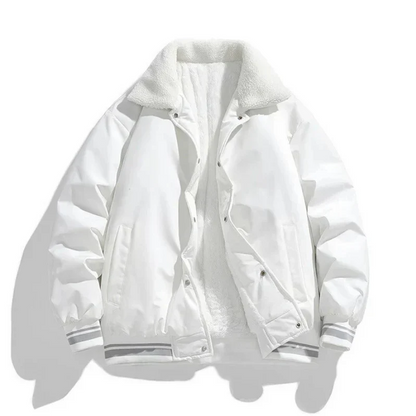 Veste d'hiver homme col fourrure Sherpa chaude isolée