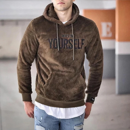 Oliver - Sweat à capuche homme en peluche doux