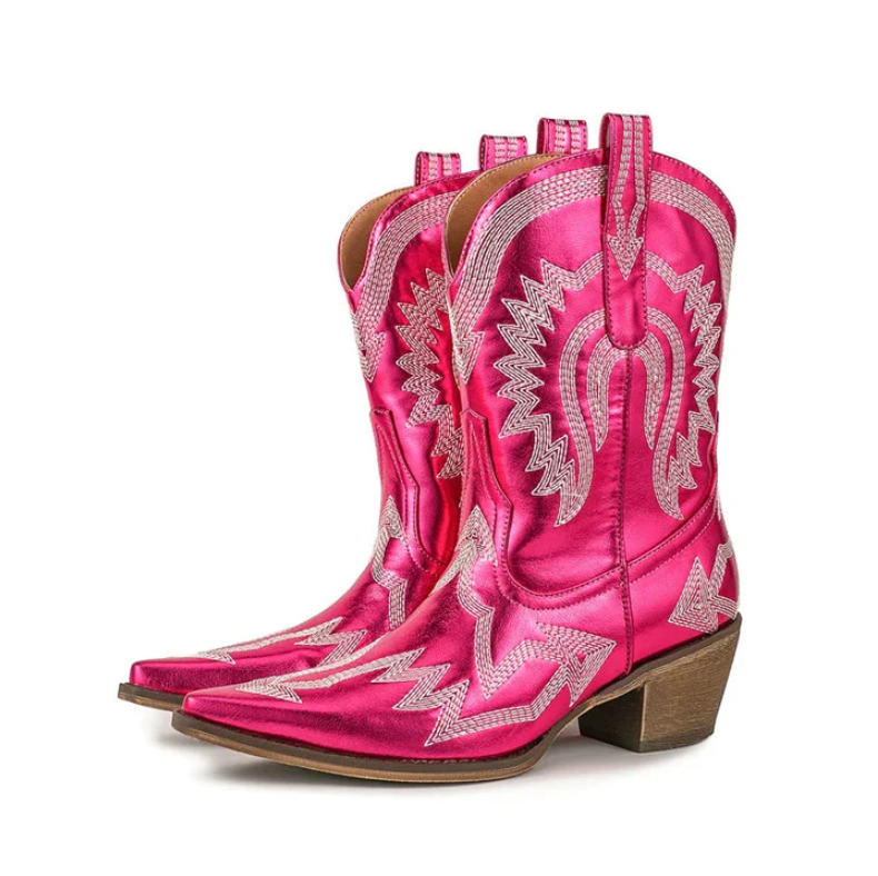 Bottes western classiques en cuir pour femme