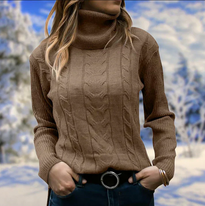 Pull élégant pour femme Col long Hiver