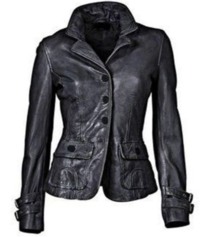 Veste en cuir élégante pour femme qualité luxe