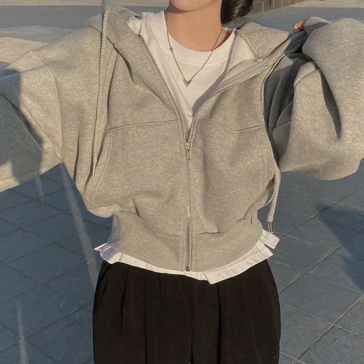 Pull d'hiver pour femme oversize à fermeture éclair