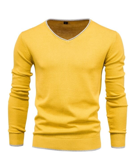 Élégant pull à col en V en gris argenté raffiné