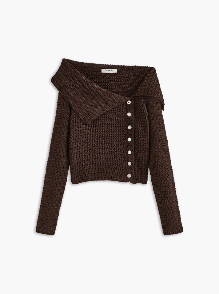 Haut asymétrique pour femme, design tricoté