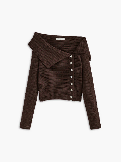 Haut asymétrique pour femme, design tricoté