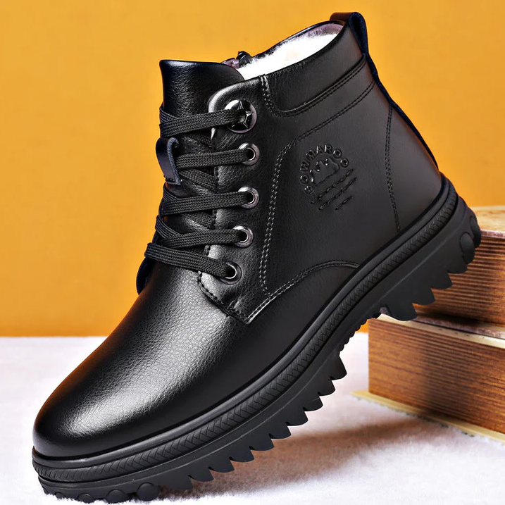 Herren Winterstiefel Warm Wasserdicht Leder - IdealeKleiden