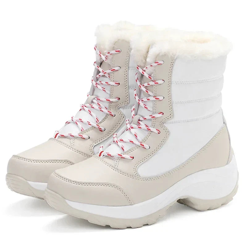 Bottes d'hiver pour femmes, doublées de polaire, hauteur cheville
