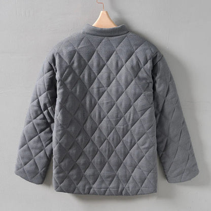 Sommerjacke Herren Modern Knöpfe Rautenmuster - IdealeKleiden