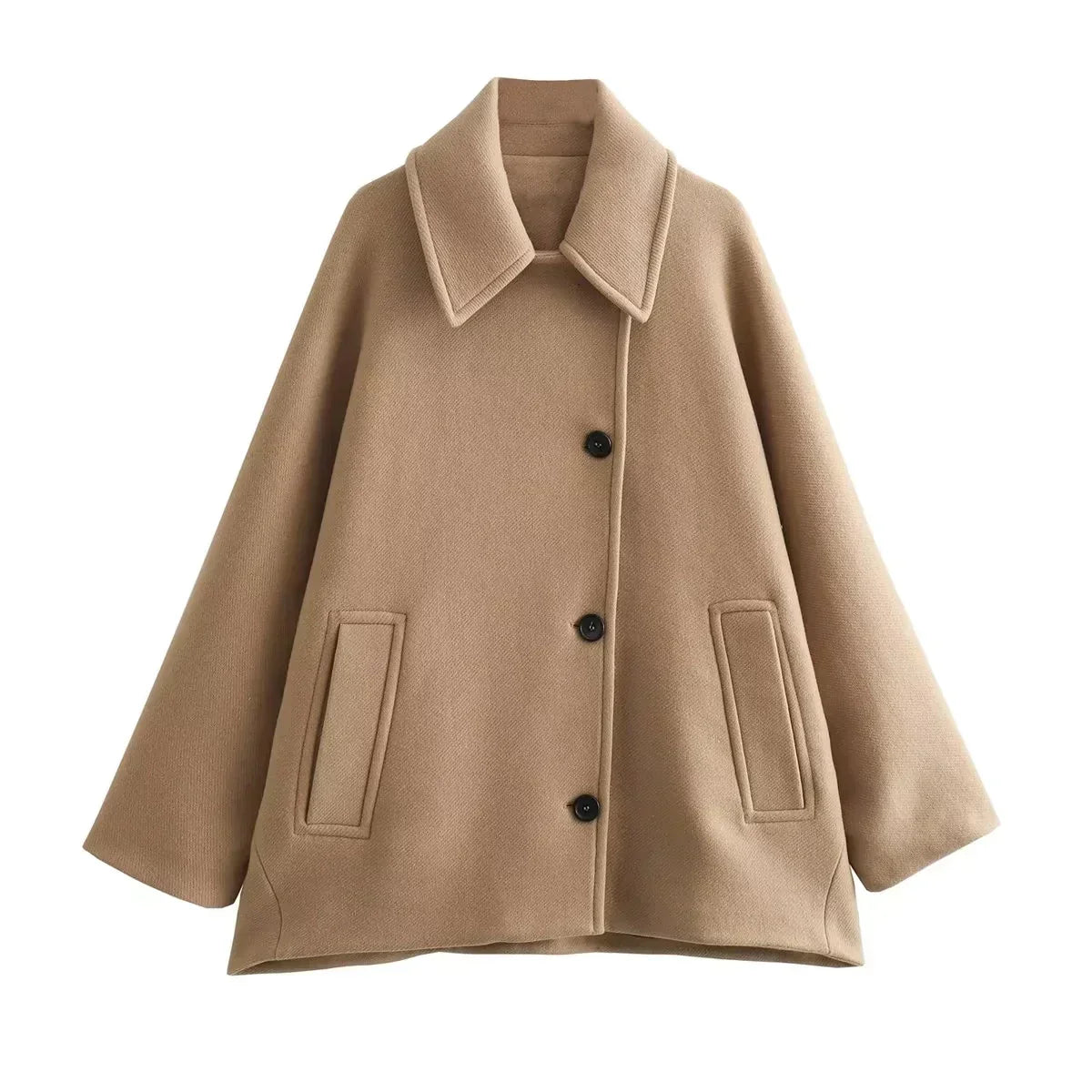 Manteau en laine pour femme grande taille classique
