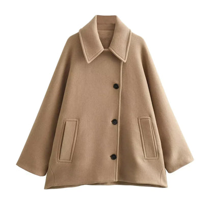Manteau en laine pour femme grande taille classique
