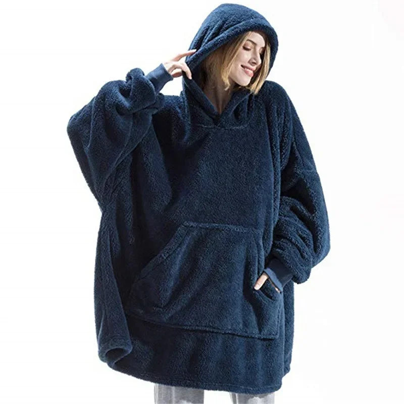 Übergroßer Flanell Hoodie für Männer und Frauen - IdealeKleiden