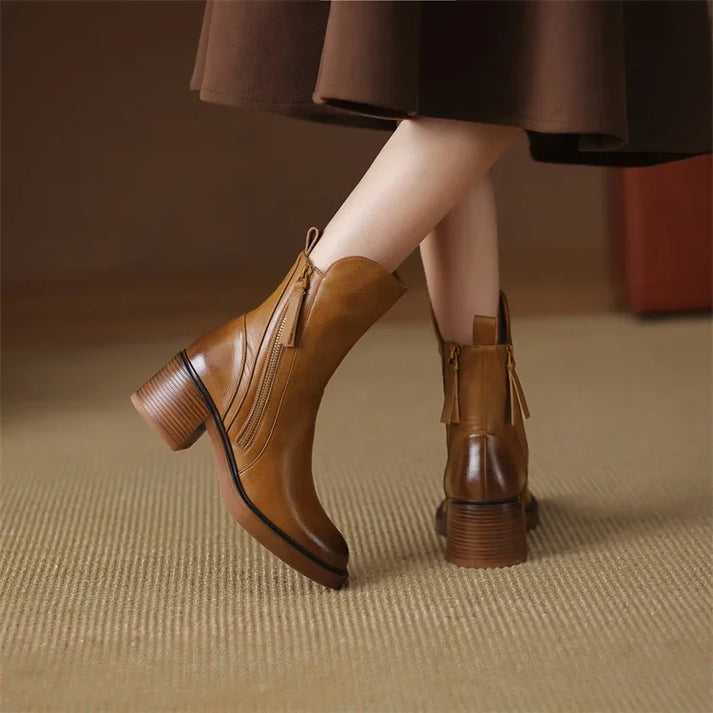 Bottes élégantes - Bottines avec fermeture éclair