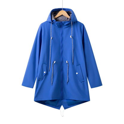 Damen Parka Mantel Lässig Kordelzug Reißverschluss - IdealeKleiden