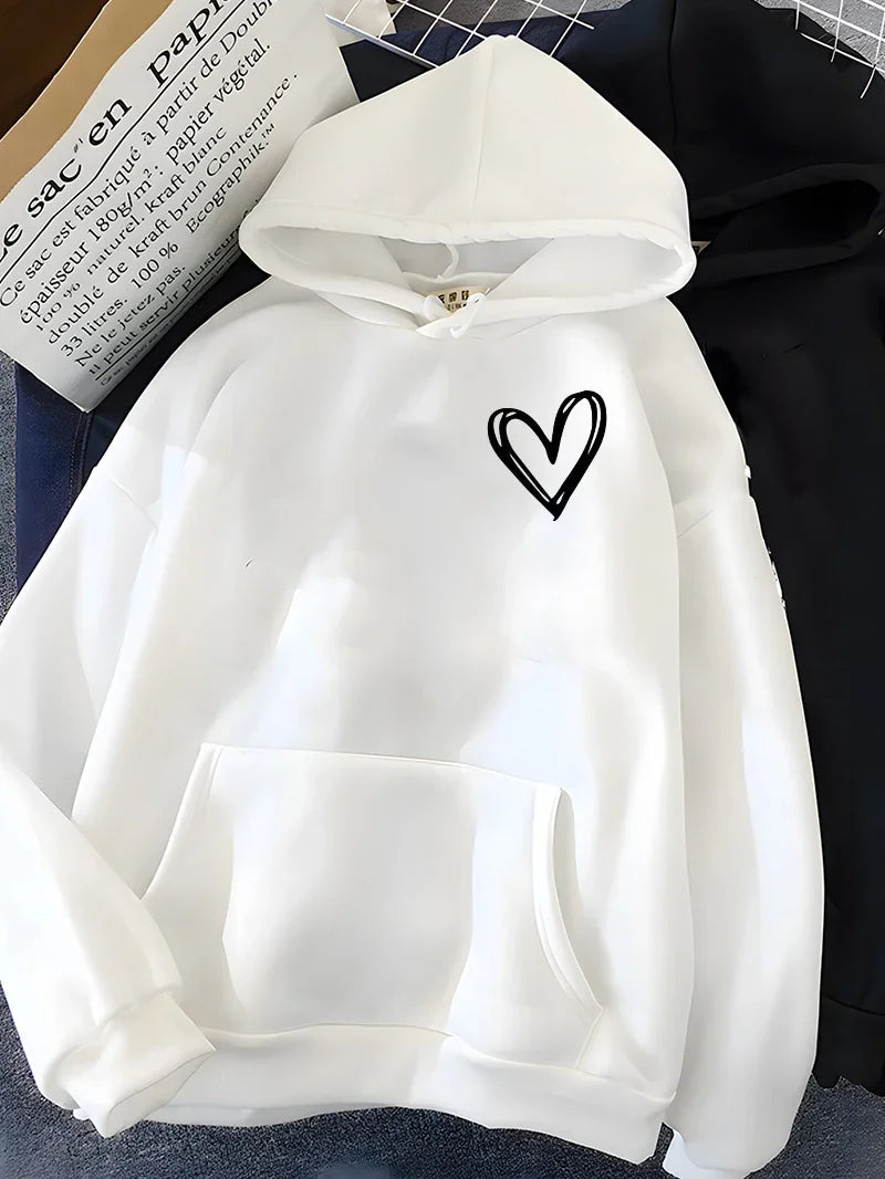 Sweat à capuche cœur femme Confortable Design tendance
