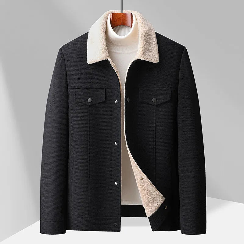 Gilet polaire chaud pour hommes avec col