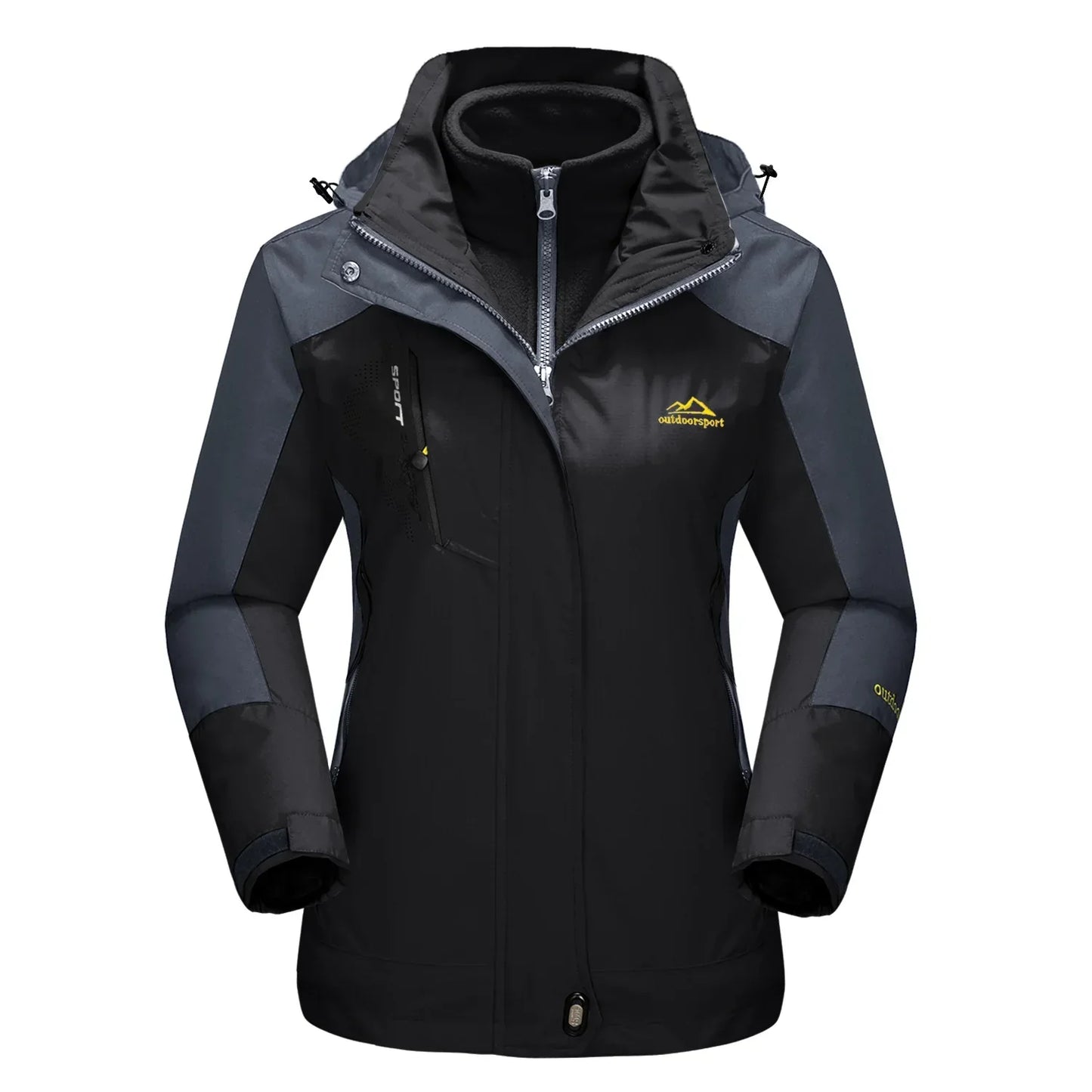 Veste de ski chaude doublée polaire 3-en-1