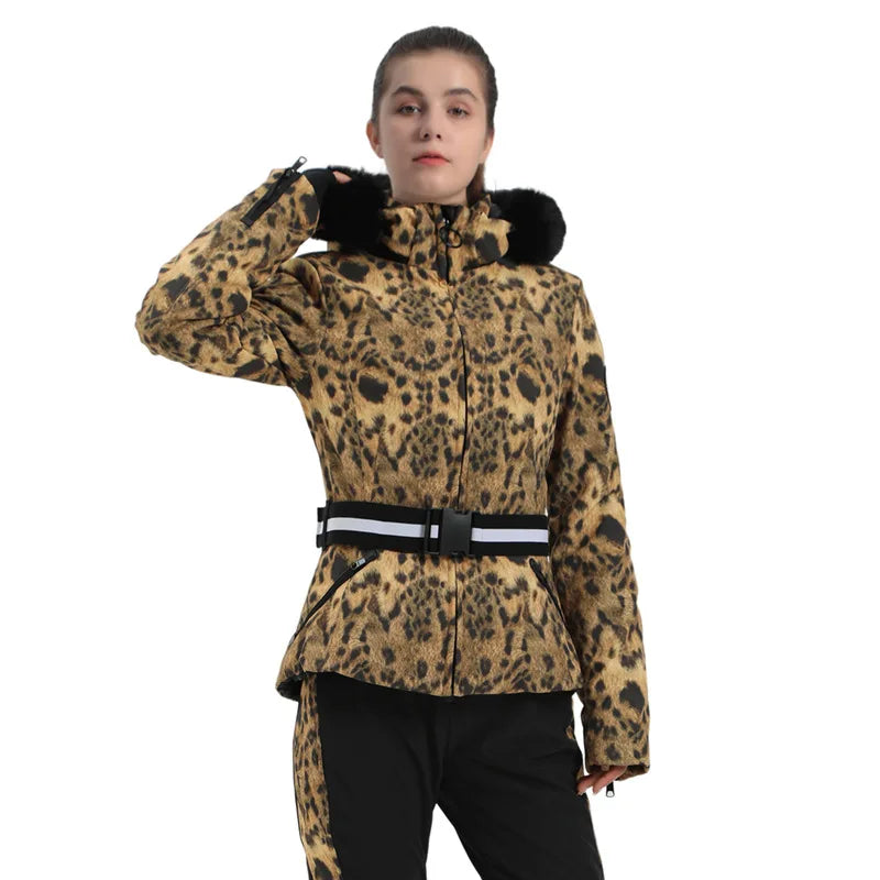 Veste de ski femme, motif hivernal, chaude