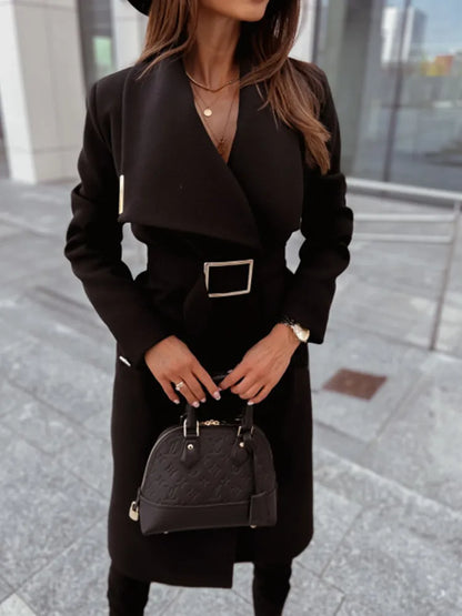 Manteau classique pour femme Cintrée Élégante Longueur genou