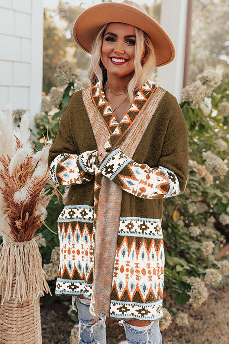 Robe en maille douce mi-longue Cardigan