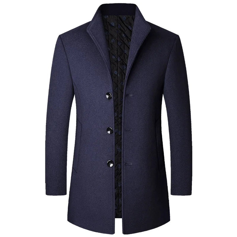 Manteau d'hiver homme matelassé simple boutonnage