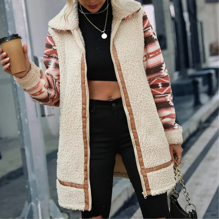 Manteau de fourrure de luxe chaud et élégant