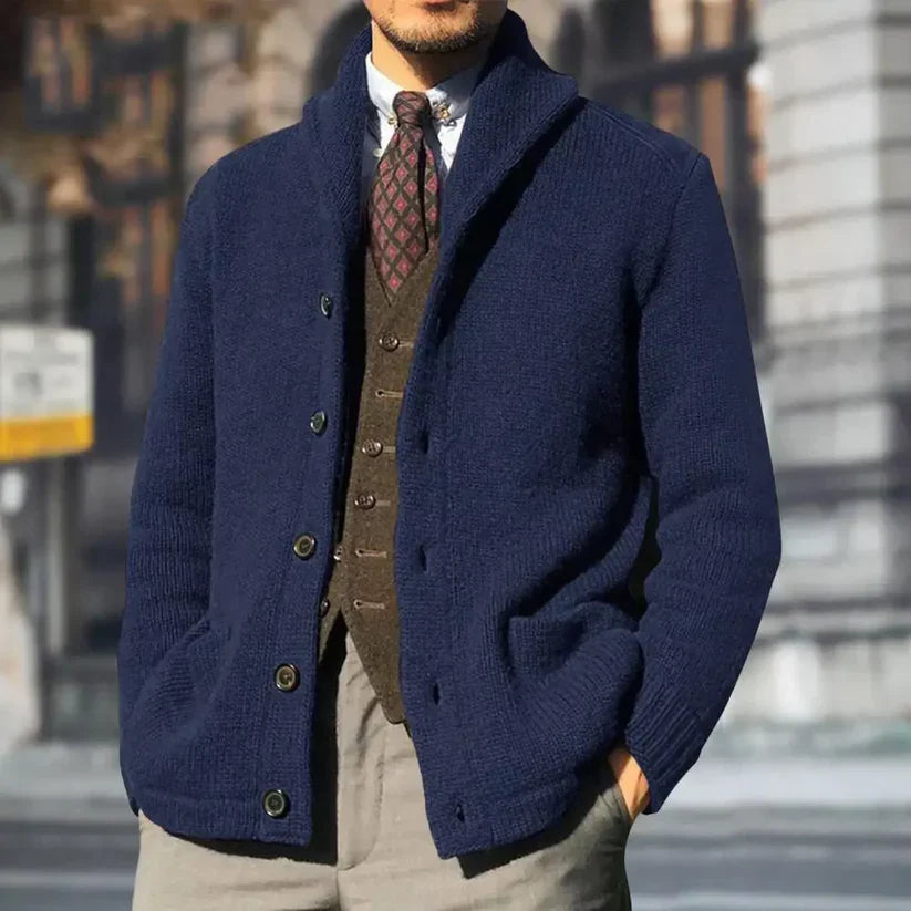Finn gilet en maille avec boutons et poches