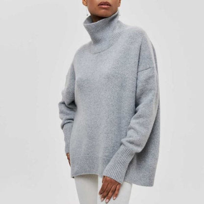 Pull à col roulé oversize doux pour femme