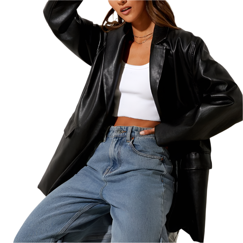 Veste féminine élégante en similicuir