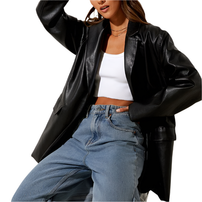 Veste féminine élégante en similicuir