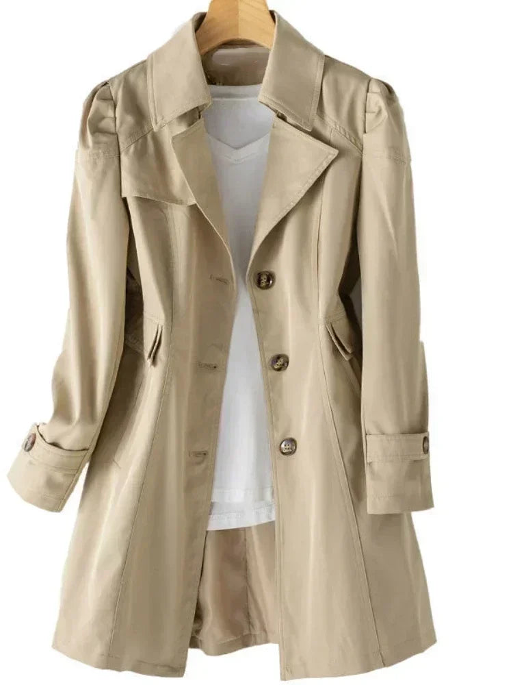 Trench-coat stylé Décontracté Coupe-vent