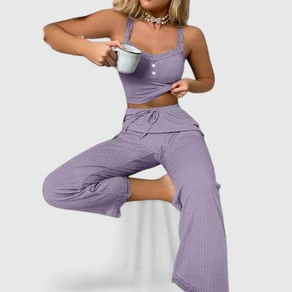 Ensemble Pyjama Femme Dentelle Nuit Romantique