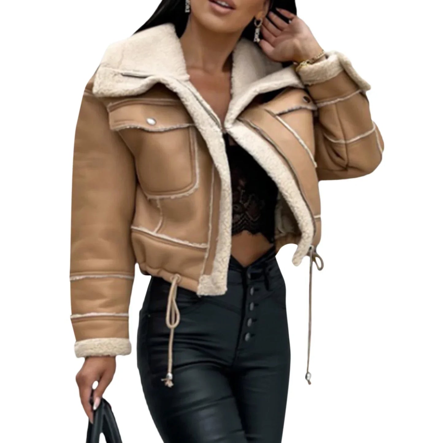 Veste femme stylée motif carte du monde