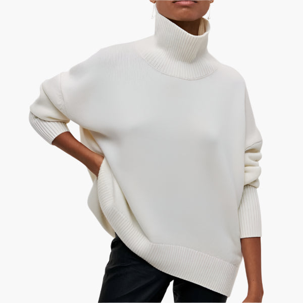 Pull élégant pour femme | Pull à col roulé à manches larges