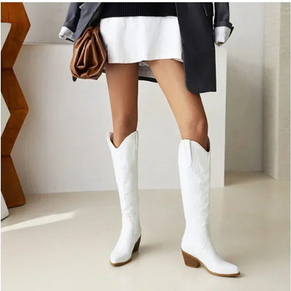 Bottes de cowboy stylées en daim marron Printemps