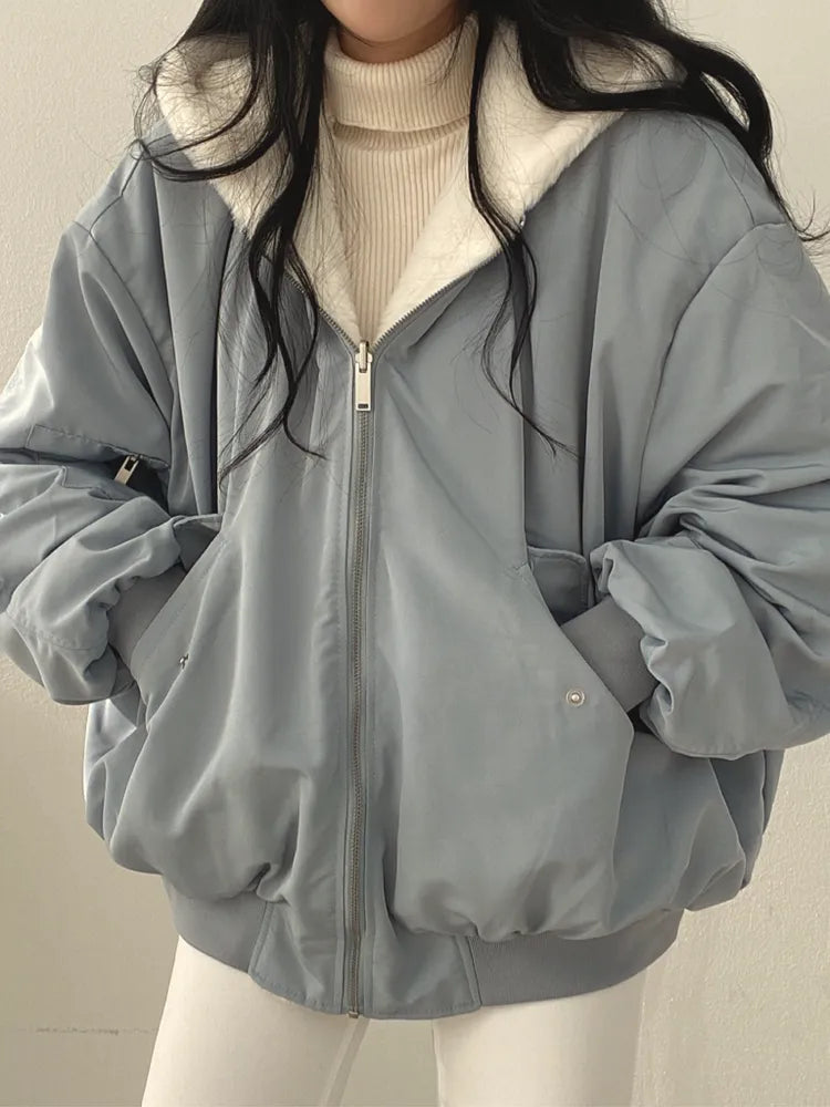 Veste d'hiver pour femme à manches longues et chaude