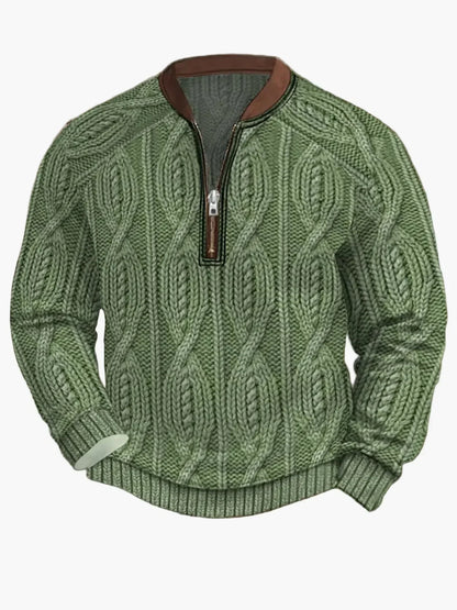 Pull en tricot zippé moderne pour homme