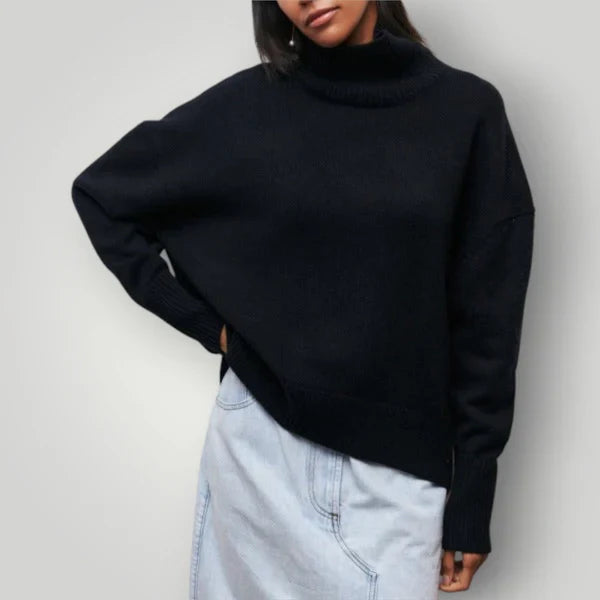 Pull col roulé oversize femme - Pull d'hiver doux et chaud
