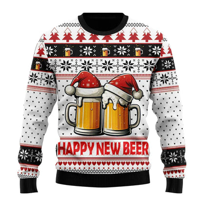 Pull de Noël Homme Motif Bière Rigolo