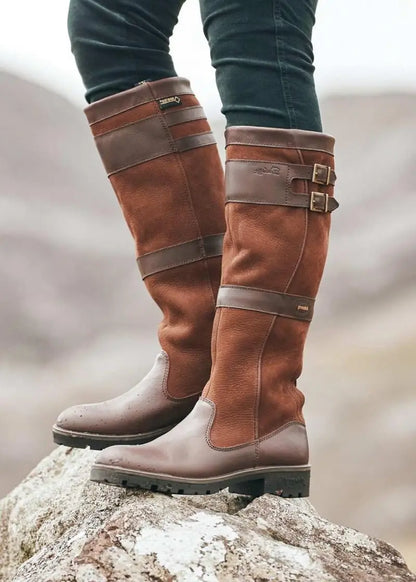 Bottes en cuir rétro élégantes pour femmes