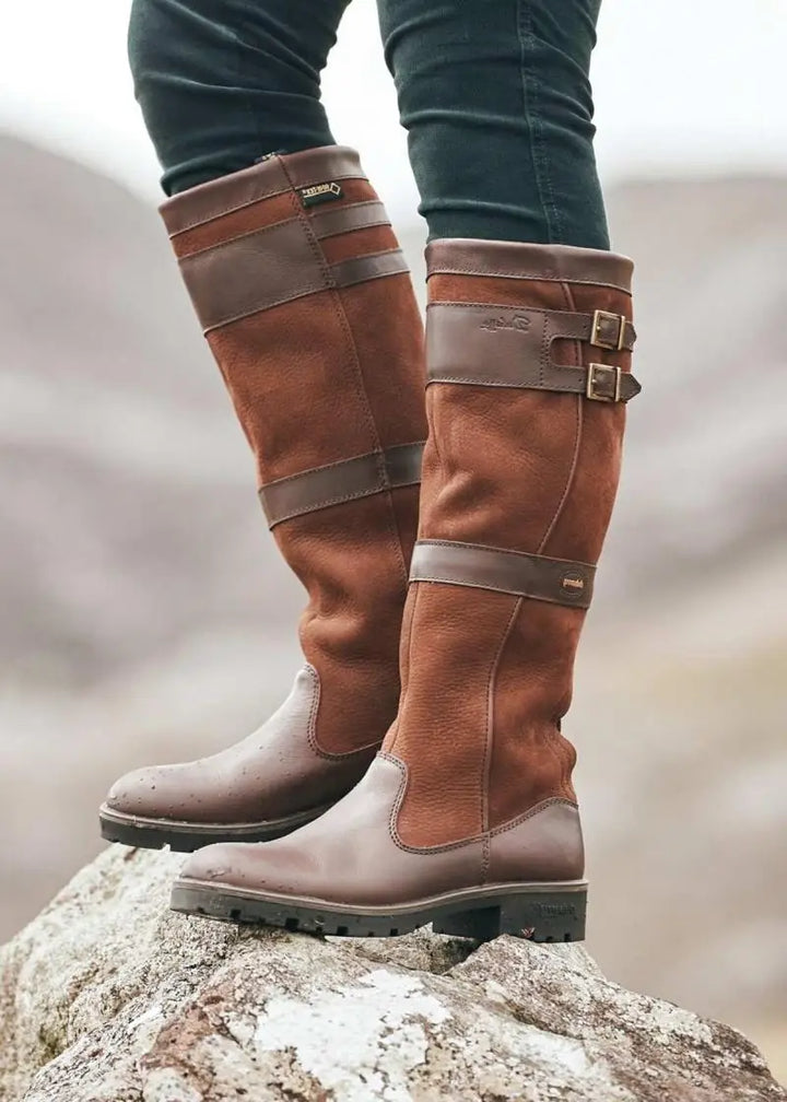 Bottes en cuir rétro élégantes pour femmes