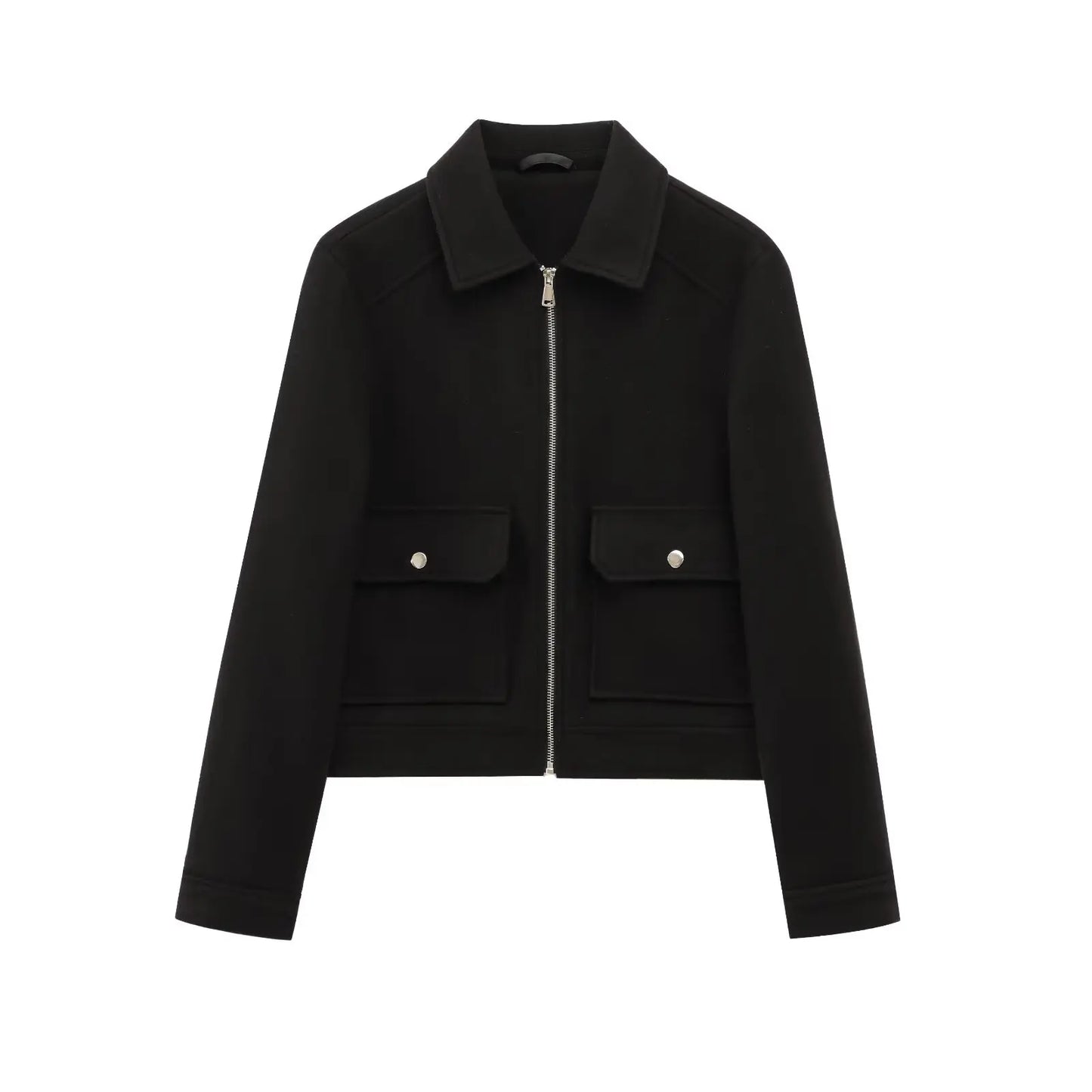 Blouson d'hiver pour femme zippé en mélange de laine