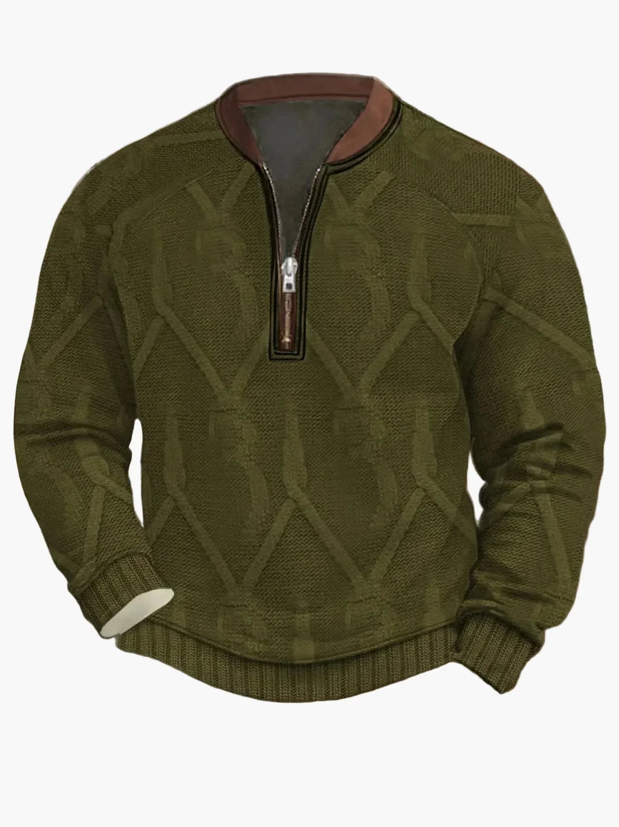 Pull en tricot zippé moderne pour homme