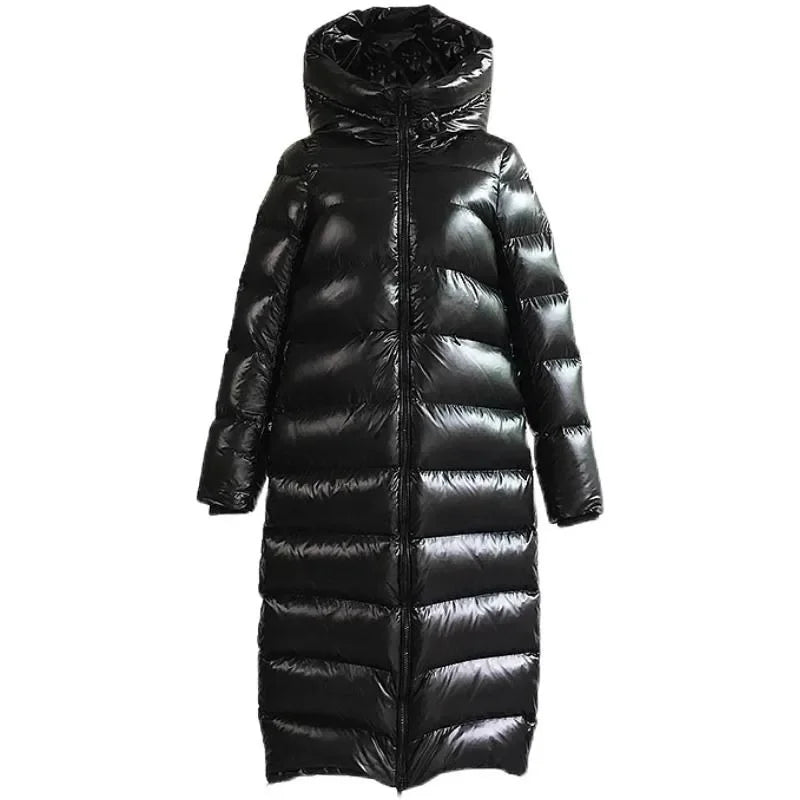 Élégante doudoune longue noire pour femme