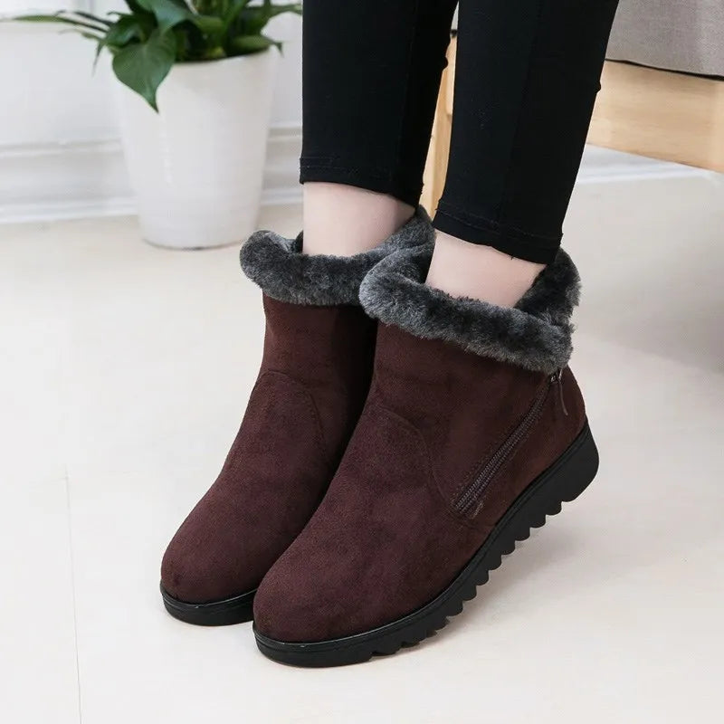 Bottes d'hiver chaudes Doublure en peluche Antidérapantes