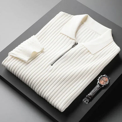 Pull Col Polo Homme Doux Confortable