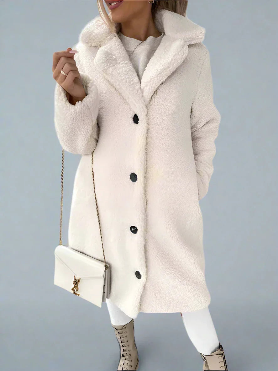 Veste d'hiver souple pour femme en polaire longue