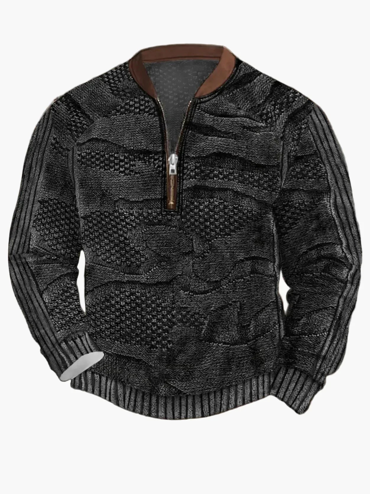 Pull en tricot zippé moderne pour homme